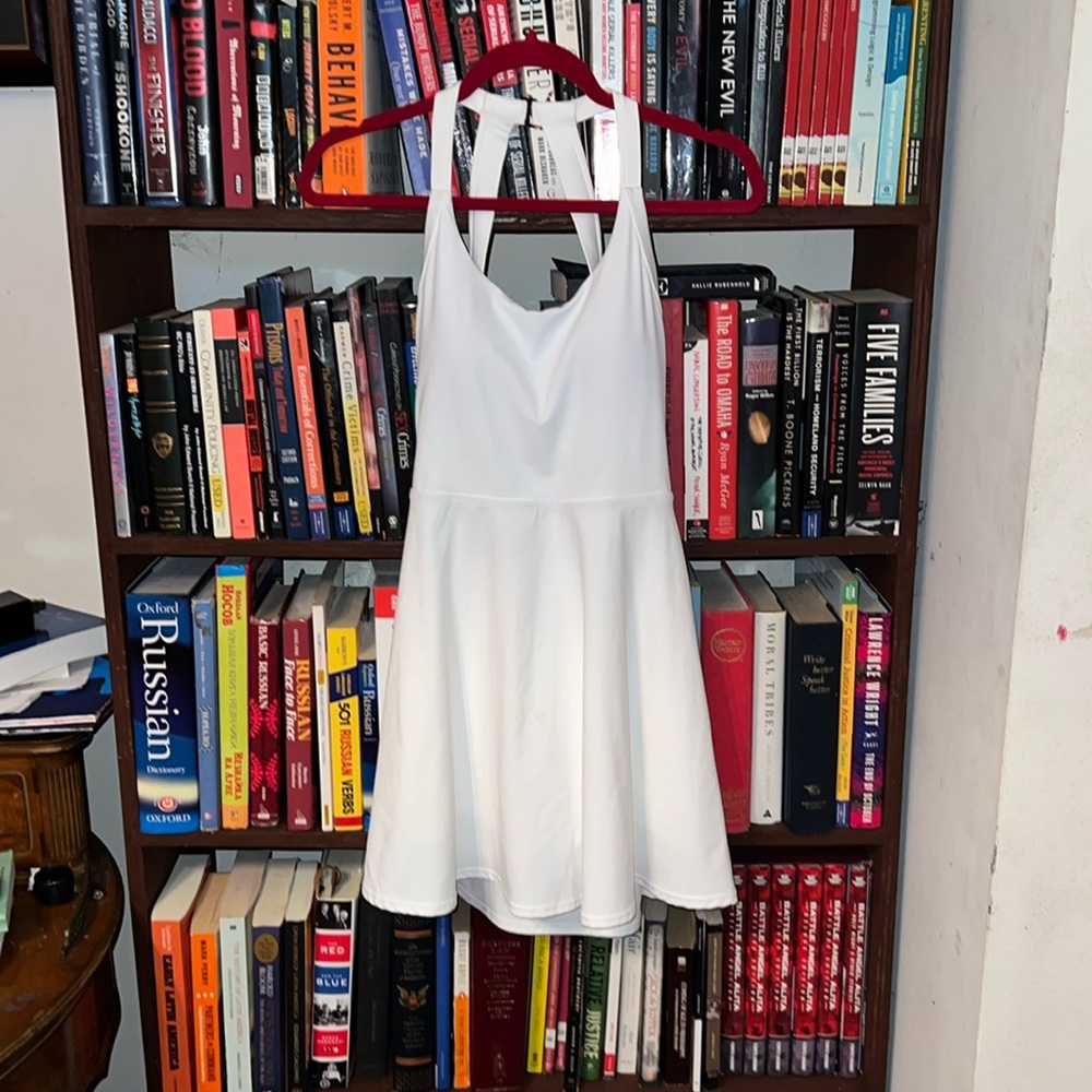 Halara white tennis dress with open back size S